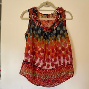 Colorful fun tank with great detail around neck